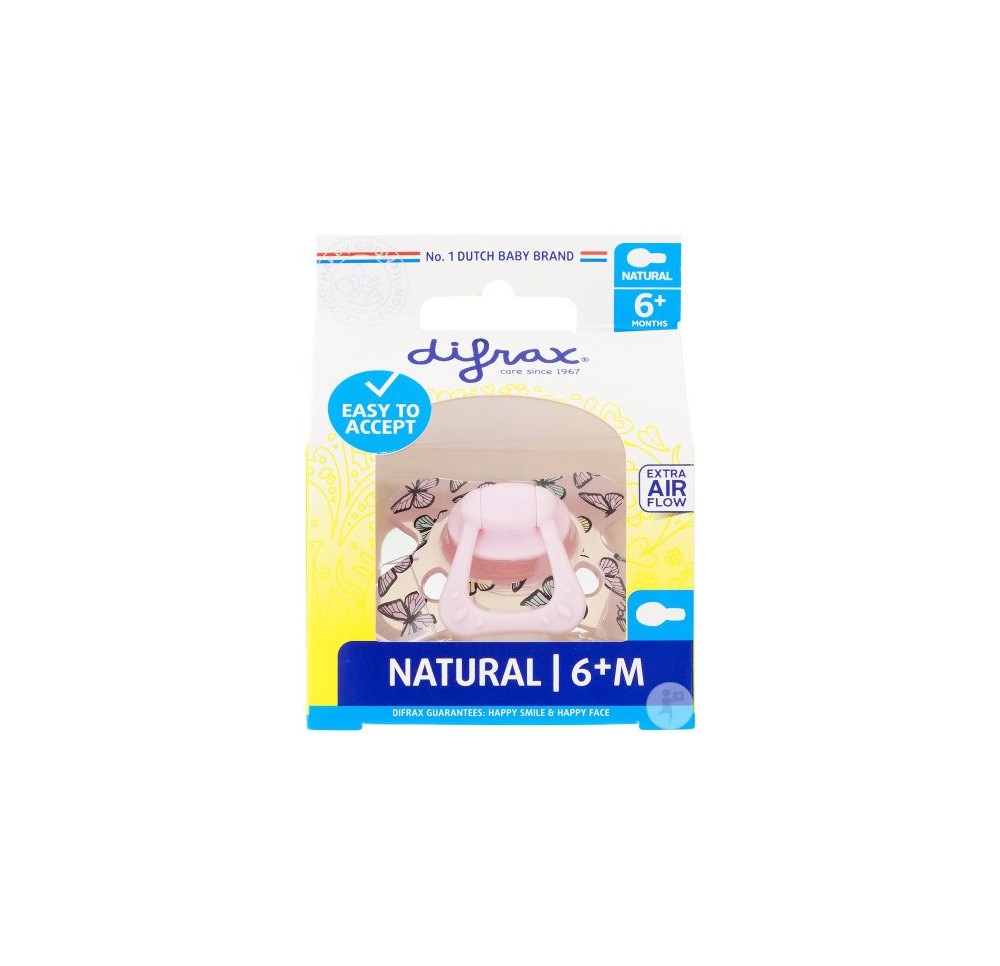 DIFRAX sucette natural 6+M silicone