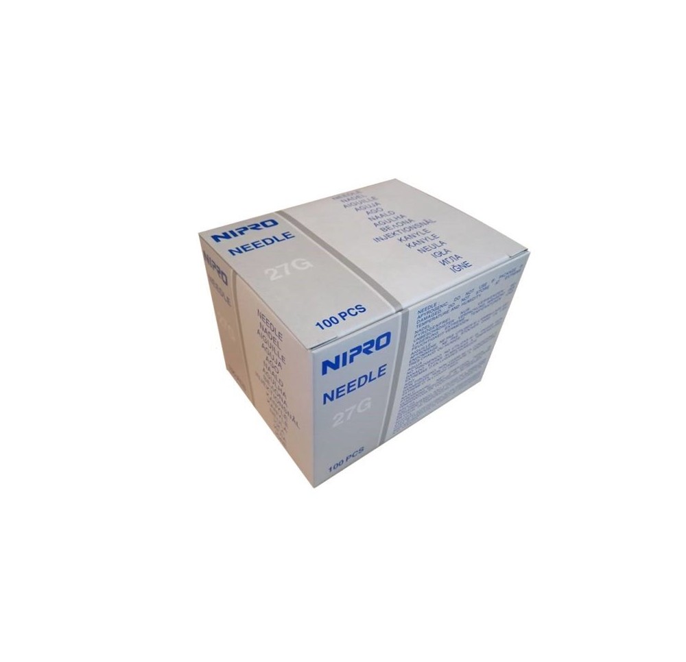 NIPRO aiguilles 0.4x19mm 27Gx 3/4" gris 100 pce