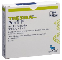 TRESIBA Penf 100 U/ml 5 cartouche 3 ml