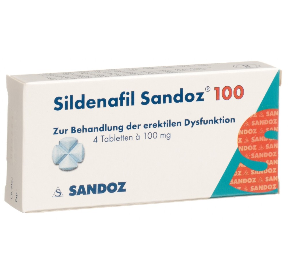 SILDENAFIL Sandoz cpr 100 mg 4 pce SILDENAFIL Sandoz cpr 100 mg 4 pce
