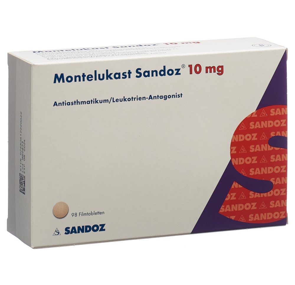 MONTELUKAST Sandoz cpr pell 10 mg 98 pce MONTELUKAST Sandoz cpr pell 10 mg 98 pce