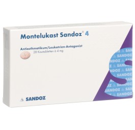 MONTELUKAST Sandoz cpr croquer 4 mg 28 pce