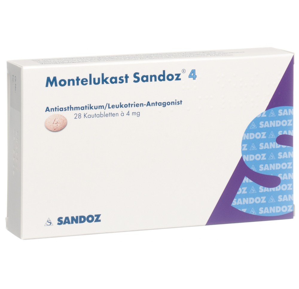 MONTELUKAST Sandoz cpr croquer 4 mg 28 pce MONTELUKAST Sandoz cpr croquer 4 mg 28 pce