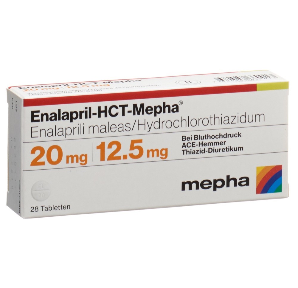 ENALAPRIL-HCT Mepha cpr 20/12.5 mg 28 pce ENALAPRIL-HCT Mepha cpr 20/12.5 mg 28 pce