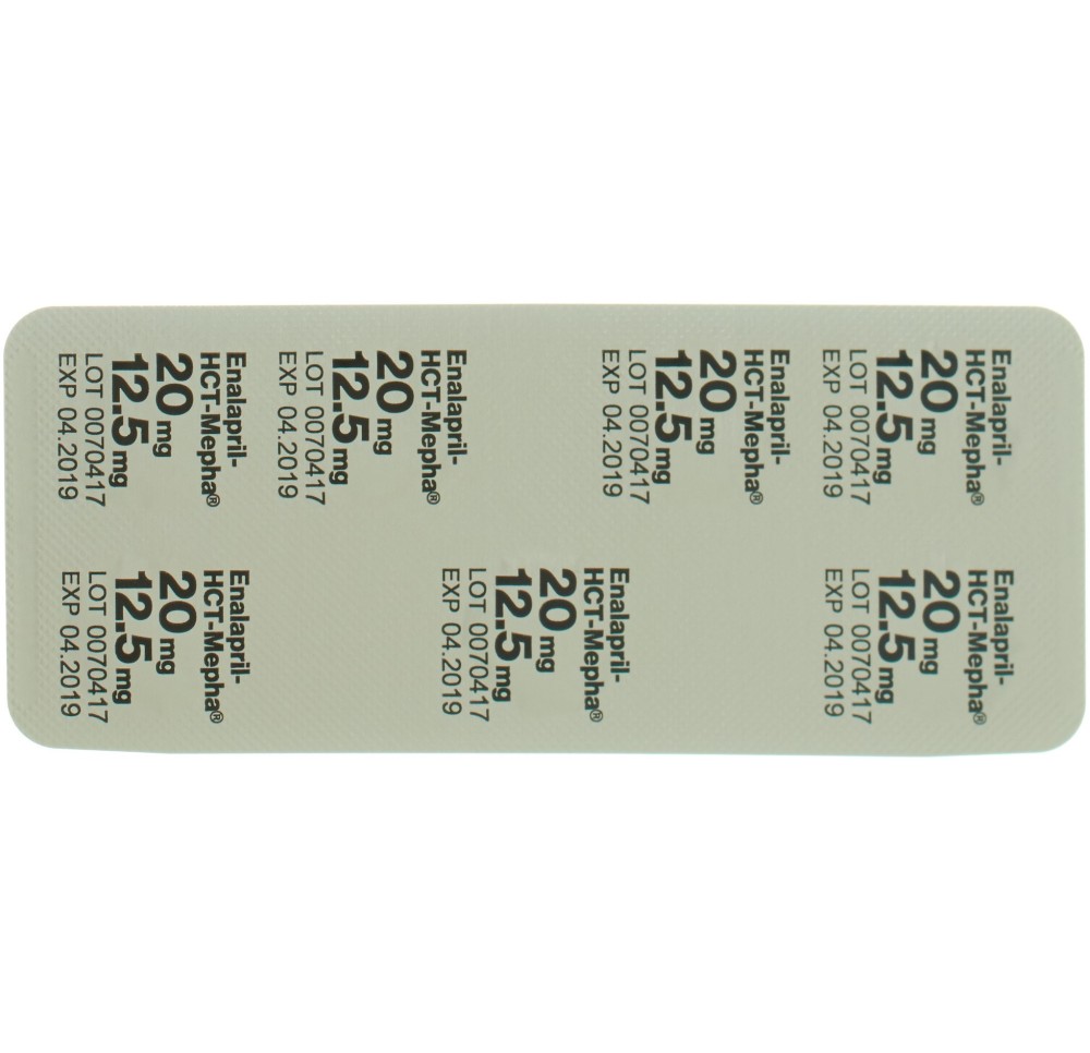 ENALAPRIL-HCT Mepha cpr 20/12.5 mg 98 pce ENALAPRIL-HCT Mepha cpr 20/12.5 mg 98 pce
