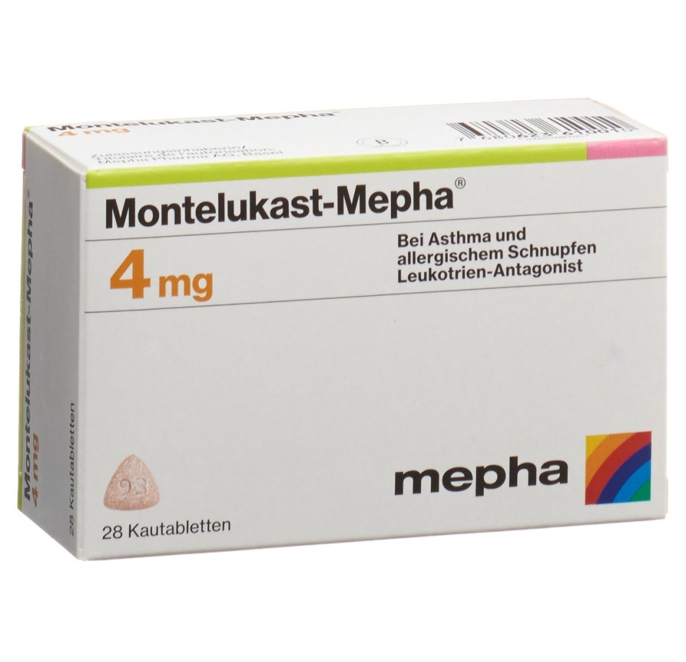 MONTELUKAST Mepha cpr croquer 4 mg 28 pce MONTELUKAST Mepha cpr croquer 4 mg 28 pce