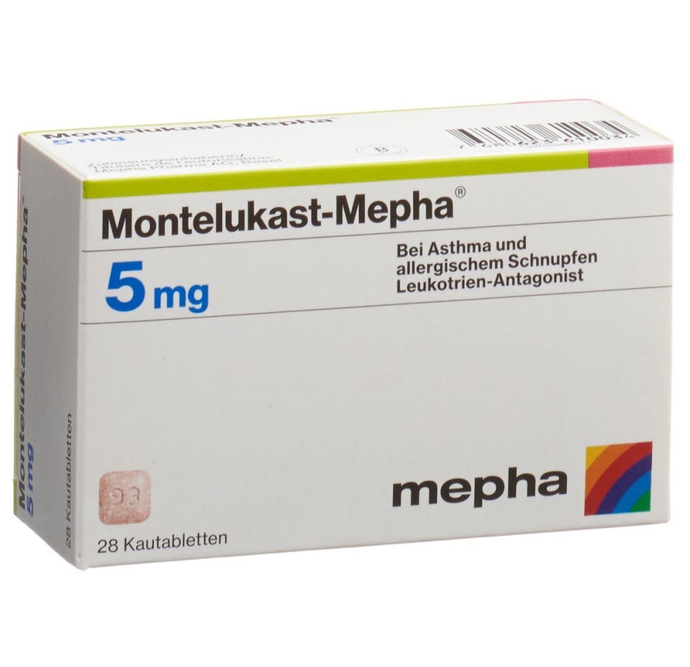 MONTELUKAST Mepha cpr croquer 5 mg 28 pce MONTELUKAST Mepha cpr croquer 5 mg 28 pce
