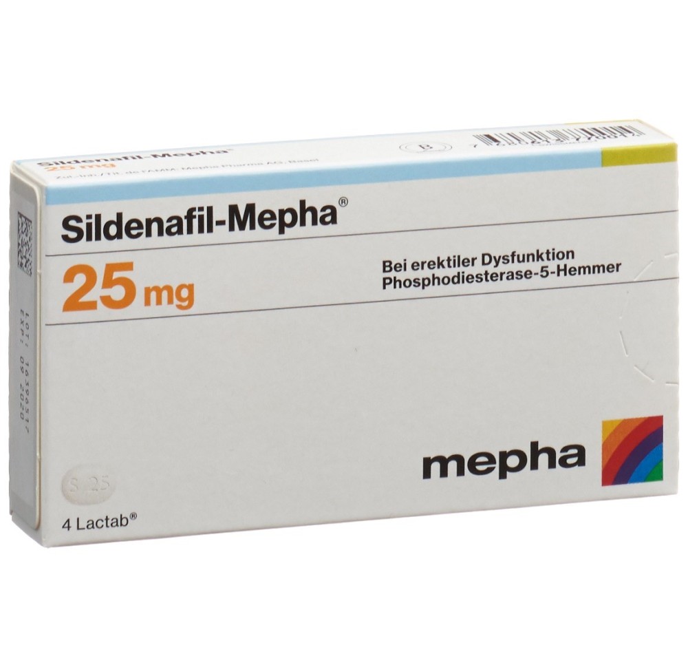 SILDENAFIL Mepha cpr pell 25 mg 4 pce SILDENAFIL Mepha cpr pell 25 mg 4 pce