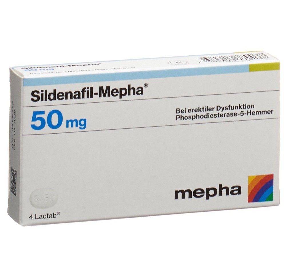 SILDENAFIL Mepha cpr pell 50 mg 4 pce SILDENAFIL Mepha cpr pell 50 mg 4 pce