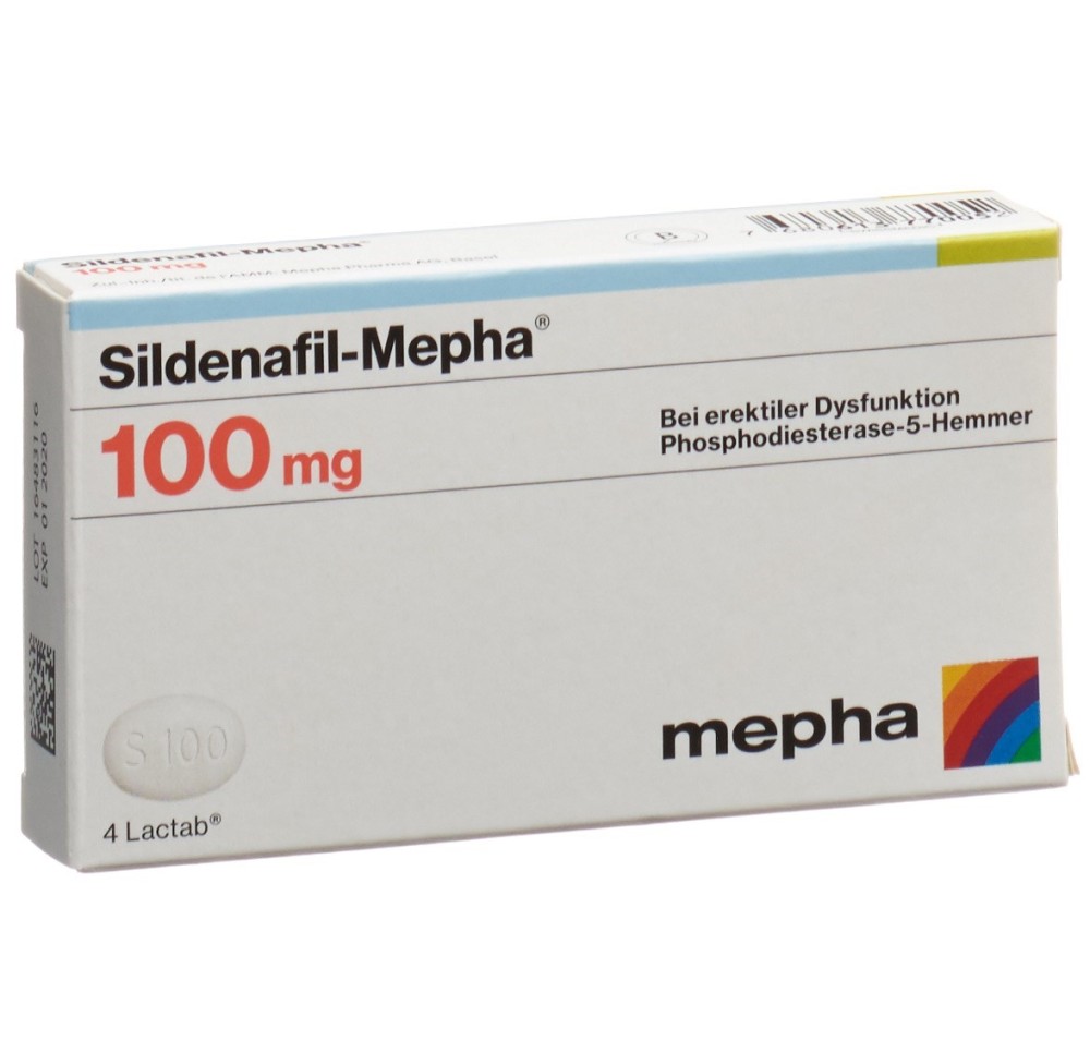 SILDENAFIL Mepha cpr pell 100 mg 4 pce SILDENAFIL Mepha cpr pell 100 mg 4 pce