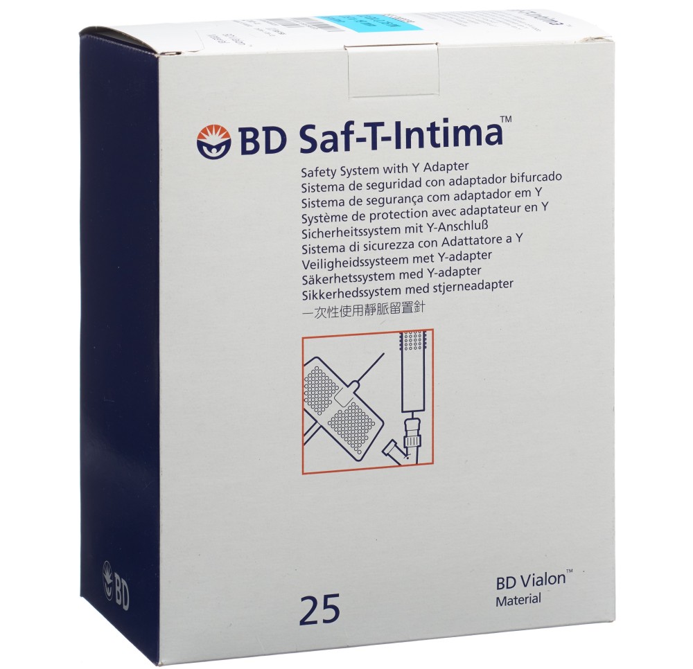 BD SAF-T-INTIMA 22G 0.9x19mm avec Y bleu 25 pce