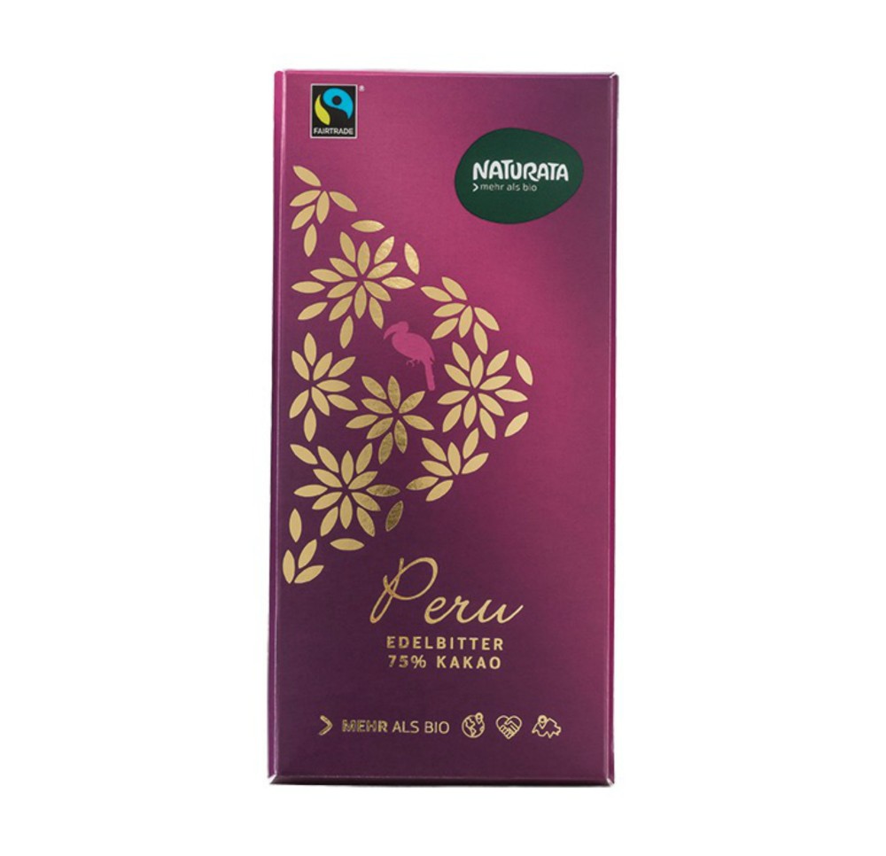 NATURATA chocolat noir pérou 75% 100 g NATURATA chocolat noir pérou 75% 100 g