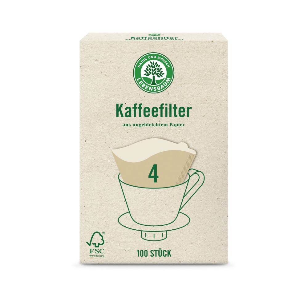 LEBENSBAUM filtre en pap pour café gr 4 100 pce LEBENSBAUM filtre en pap pour café gr 4 100 pce