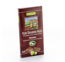 RAPUNZEL chocolat lait rhum raisin noix 36 % 100 g