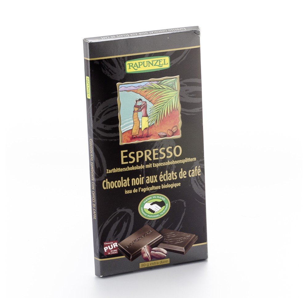 RAPUNZEL chocolat amer-surfin au café 55 % 80 g RAPUNZEL chocolat amer-surfin au café 55 % 80 g