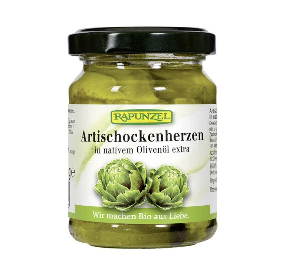 RAPUNZEL coeurs artichauts huile olive verre 120 g RAPUNZEL coeurs artichauts huile olive verre 120 g