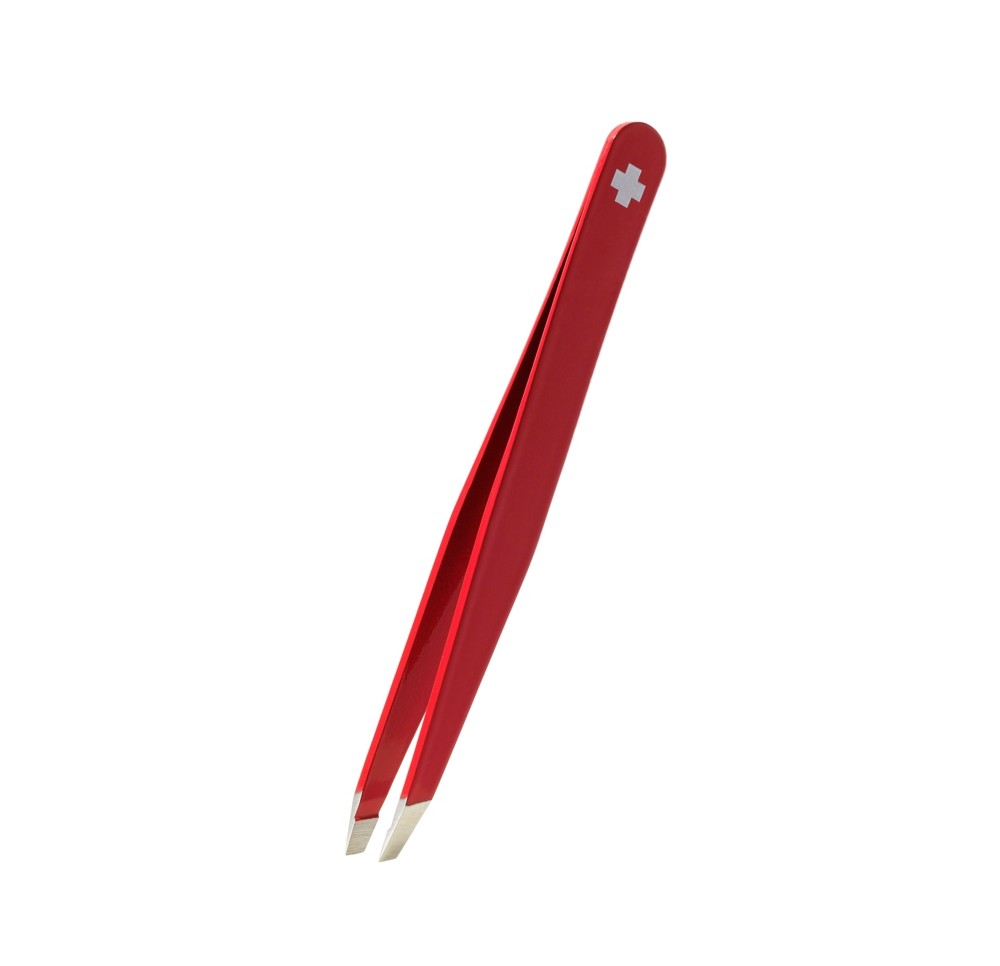 RUBIS pincette croix suisse biseautée rouge inox RUBIS pincette croix suisse biseautée rouge inox