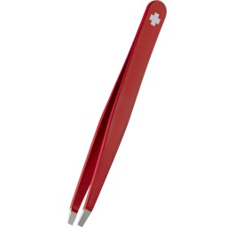 RUBIS pincette croix suisse droite rouge inox