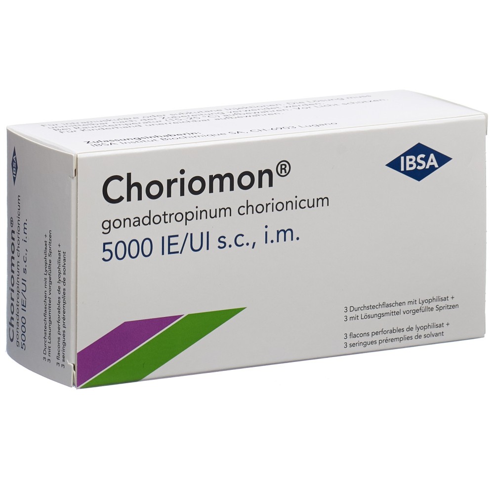 CHORIOMON 5000 UI c solv (seringue) flac 3 pce CHORIOMON 5000 UI c solv (seringue) flac 3 pce