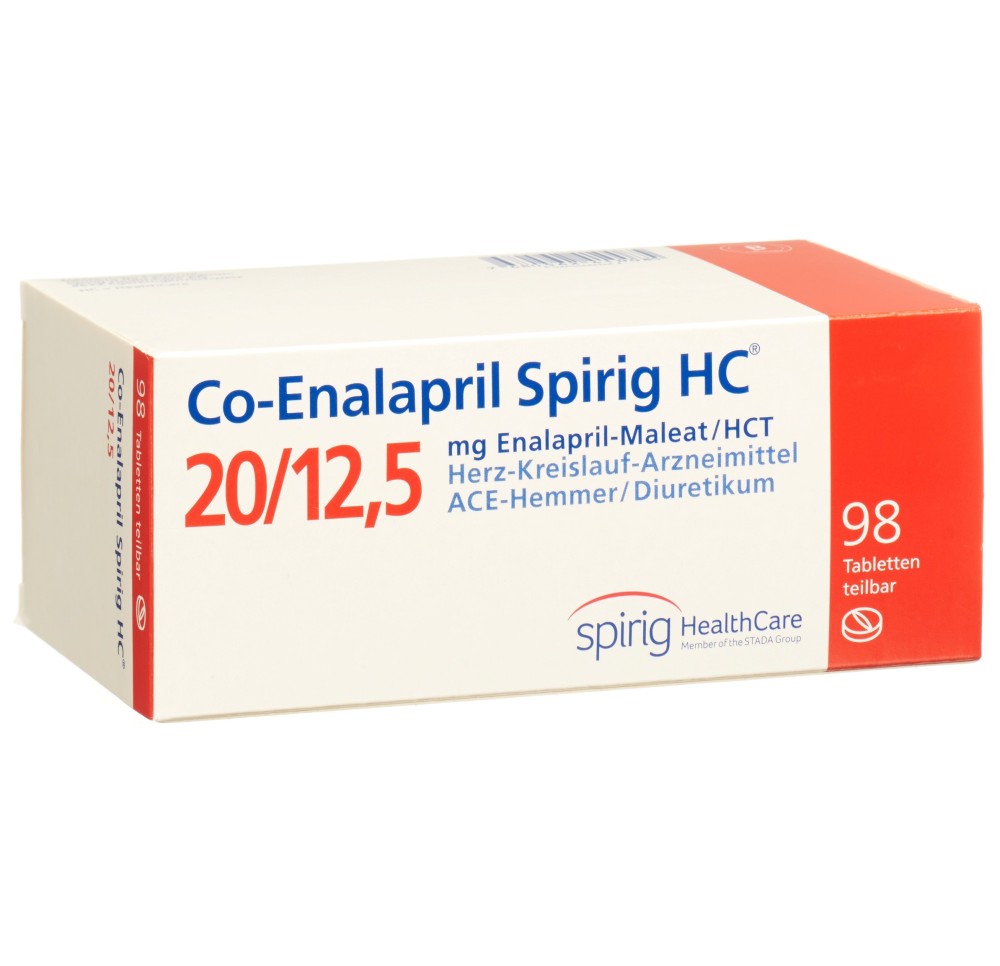 CO-ENALAPRIL Spirig HC cpr 20/12.5 mg 98 pce CO-ENALAPRIL Spirig HC cpr 20/12.5 mg 98 pce