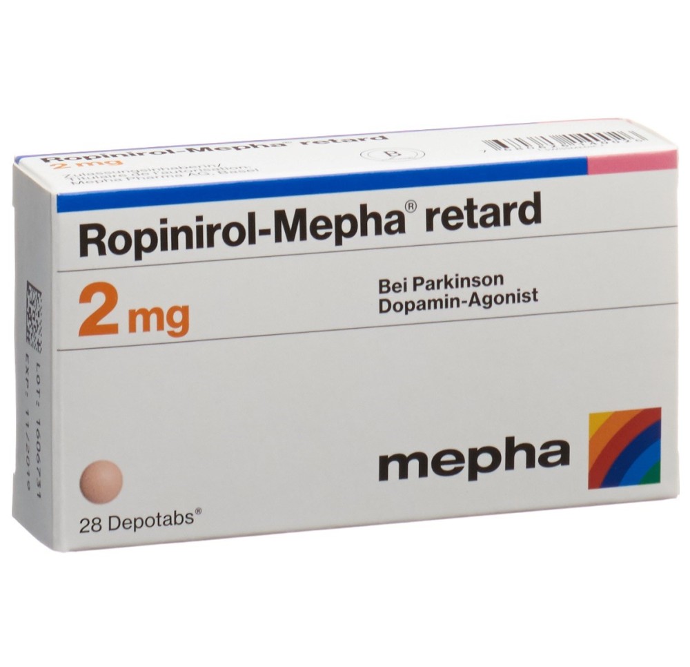 ROPINIROL Mepha retard depotabs 2 mg 28 pce ROPINIROL Mepha retard depotabs 2 mg 28 pce