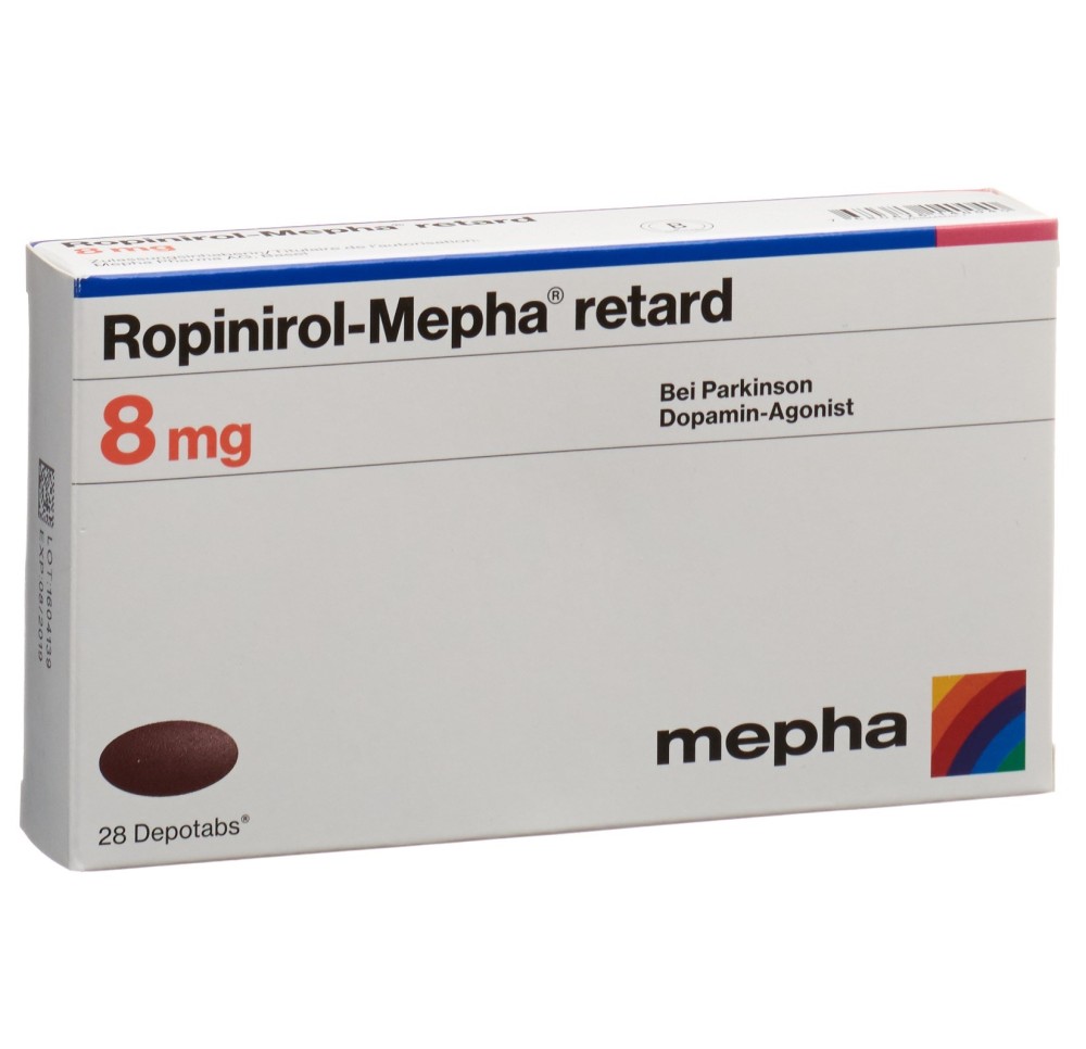 ROPINIROL Mepha retard depotabs 8 mg 28 pce ROPINIROL Mepha retard depotabs 8 mg 28 pce