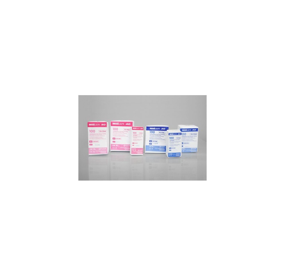 LCH compresse 5x5cm 30g/m2 4p nst blanc 100 pce
