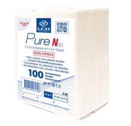 LCH compresse 7.5x7.5cm 30g/m2 4p nst bla 100 pce
