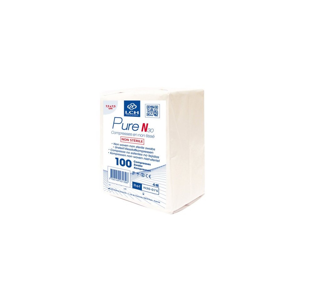LCH compresse 7.5x7.5cm 30g/m2 4p nst bla 100 pce