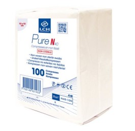 LCH compresse 10x10cm 40g/m2 4p nst blanc 100 pce