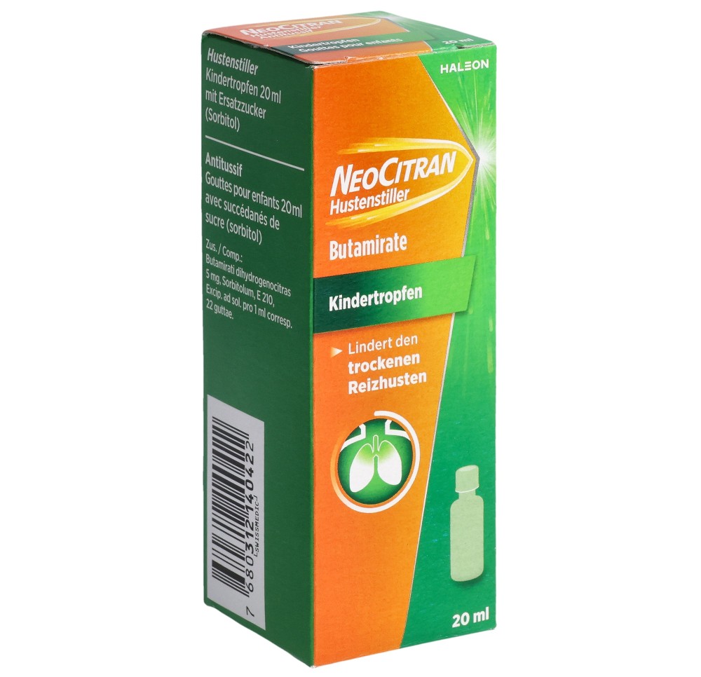 NEOCITRAN Antitussif gouttes 5 mg/ml enf 20 ml NEOCITRAN Antitussif gouttes 5 mg/ml enf 20 ml