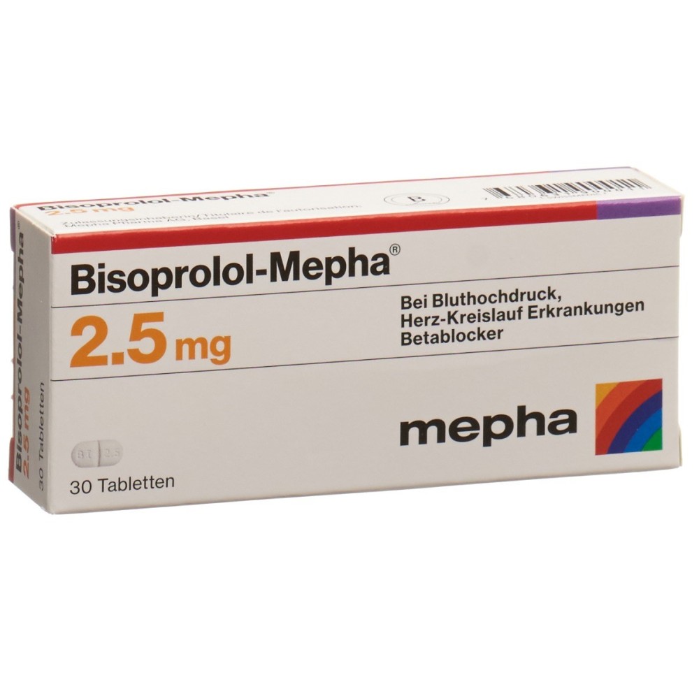 BISOPROLOL Mepha cpr 2.5 mg 30 pce BISOPROLOL Mepha cpr 2.5 mg 30 pce