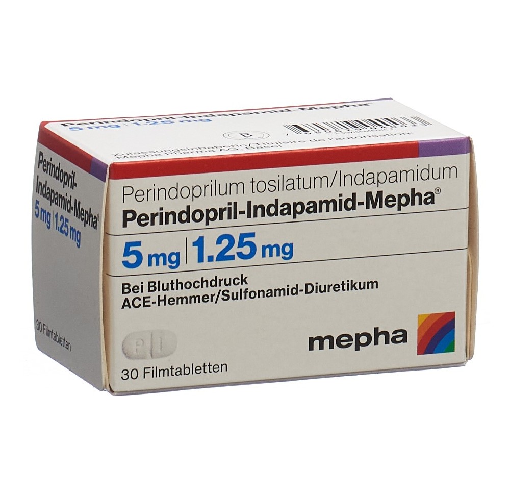 PERINDOPRIL Indapamid-Mepha 5/1.25mg bte 30 pce PERINDOPRIL Indapamid-Mepha 5/1.25mg bte 30 pce