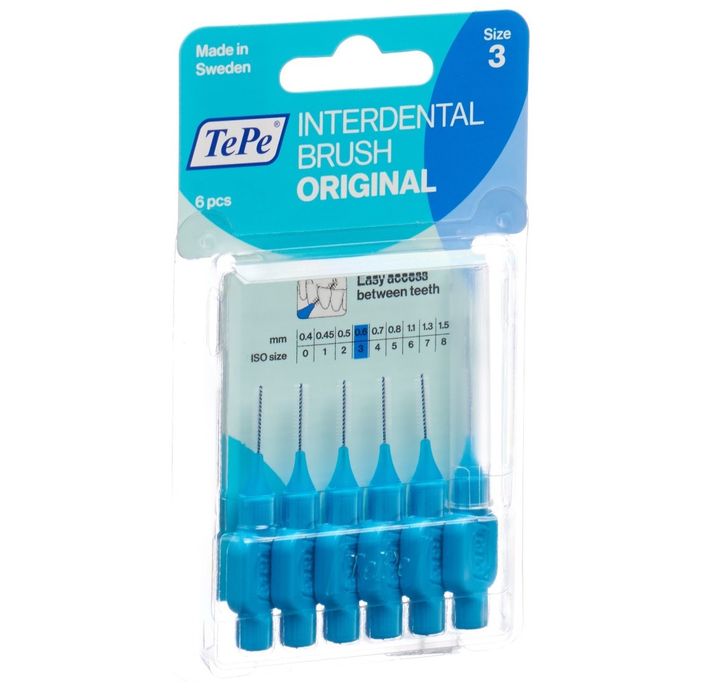 TEPE Interdental Brush 0.6mm bleu blist 6 pce