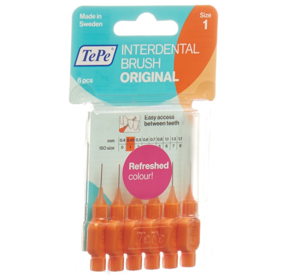 TEPE Interdental Brush 0.45mm orange blist 6 pce