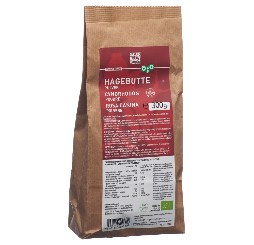 NATURKRAFTWERKE Cynorhodon Pdr bio rech sach 300 g NATURKRAFTWERKE Cynorhodon Pdr bio rech sach 300 g