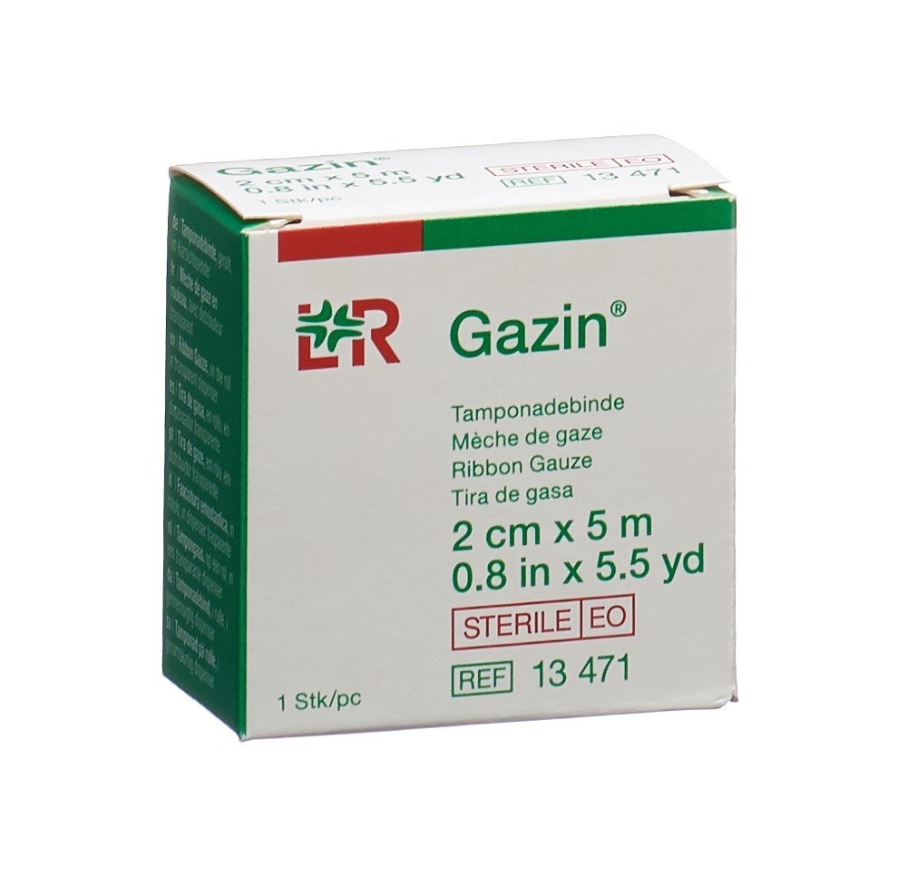 GAZIN mèches en bande 2cmx5m stérile GAZIN mèches en bande 2cmx5m stérile