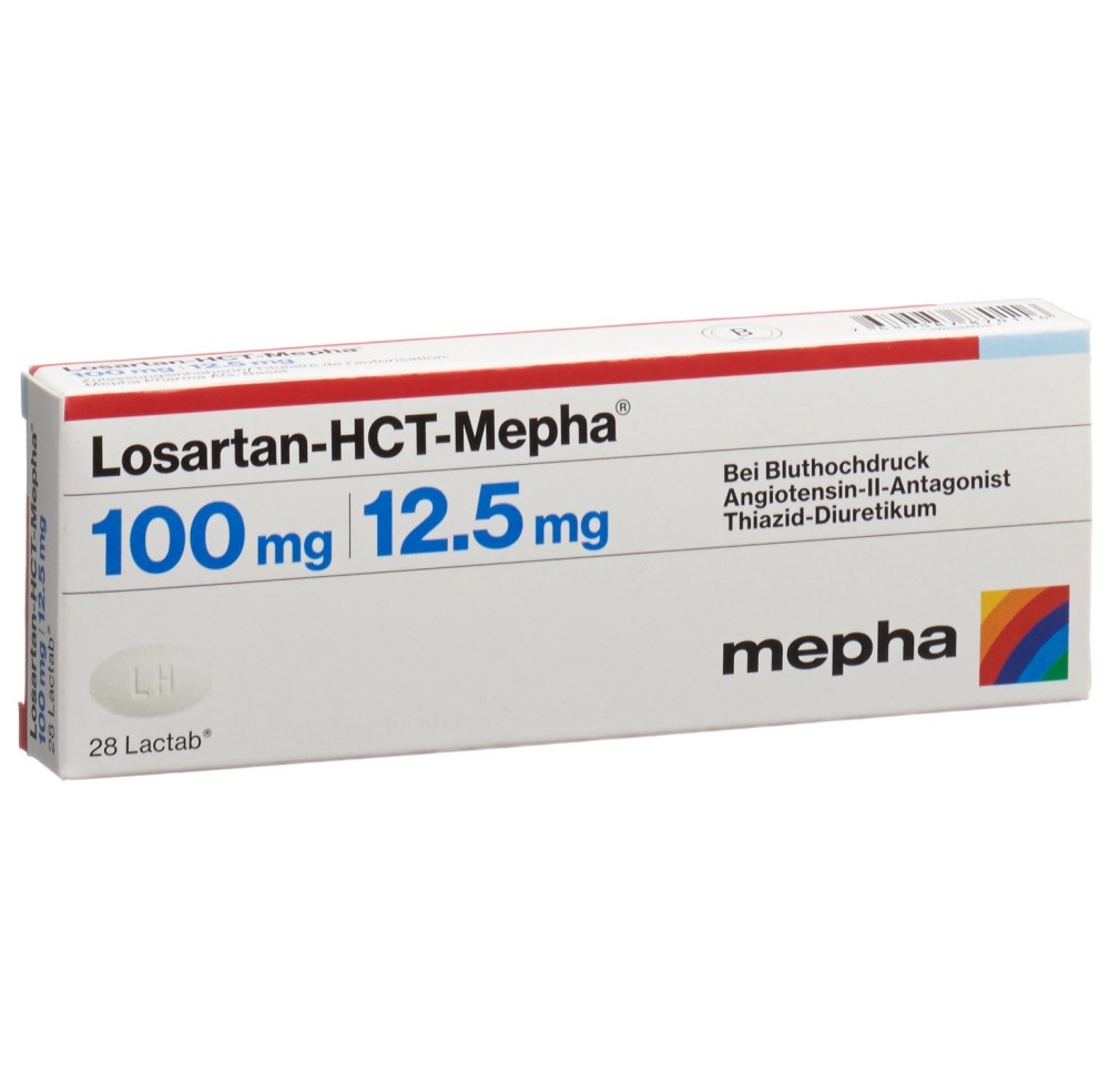 LOSARTAN-HCT Mepha Lactab 100/12.5mg 28 pce LOSARTAN-HCT Mepha Lactab 100/12.5mg 28 pce