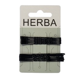HERBA pince à cheveux 6+6.5cm noir 12 pce