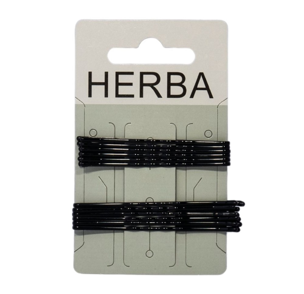 HERBA pince à cheveux 6+6.5cm noir 12 pce