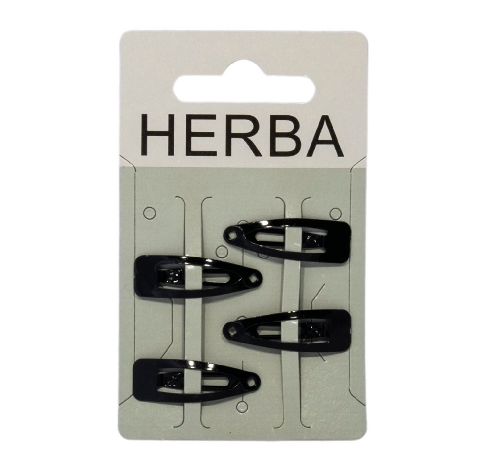 HERBA clic-clac 3.1cm noir 4 pce