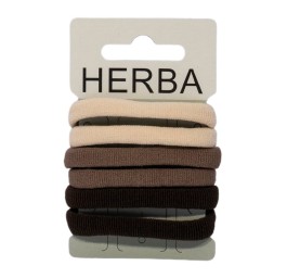 HERBA élastique cheveux 4.5cm beige/marron 6 pce