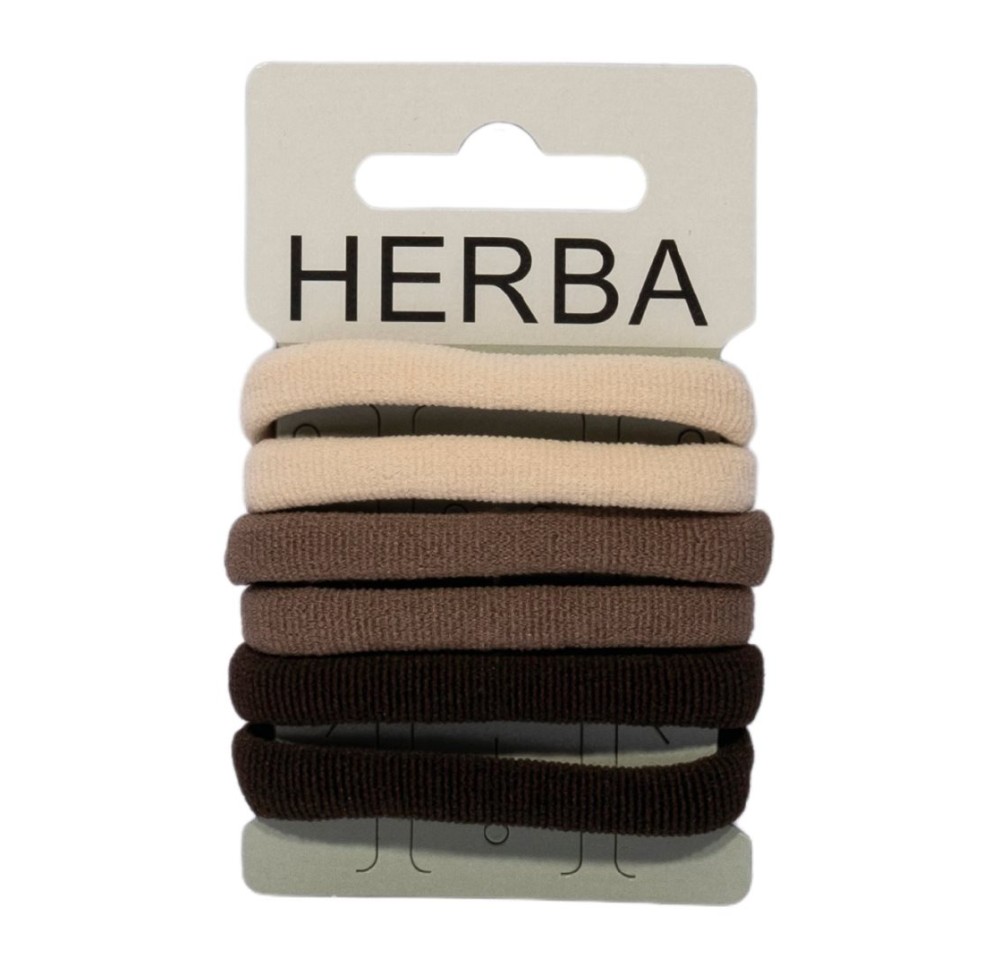 HERBA élastique cheveux 4.5cm beige/marron 6 pce