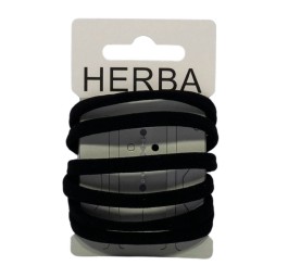 HERBA élastique cheveux 5.6cm noir 6 pce