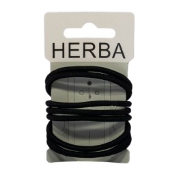 HERBA élastique cheveux 5cm grande noir 8 pce