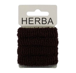 HERBA élastique cheveux 4cm frottée marron 4 pce