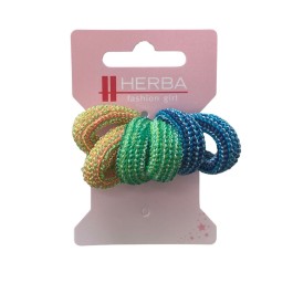 HERBA Kids élastique cheveux 2.5cm neon 6 pce