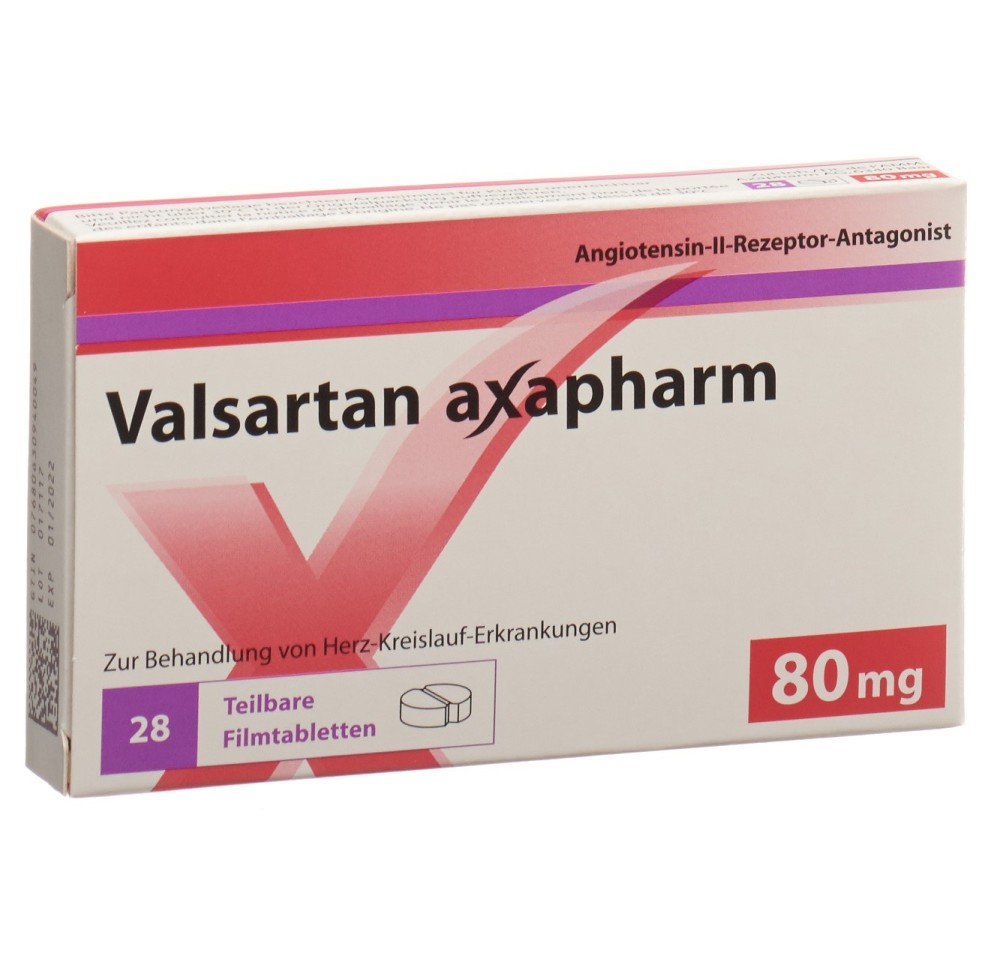 VALSARTAN axapharm cpr pell 80 mg 28 pce VALSARTAN axapharm cpr pell 80 mg 28 pce