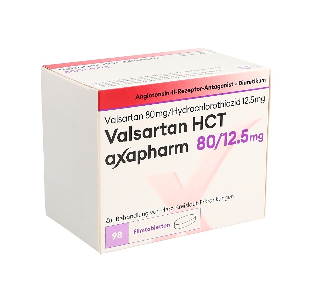 VALSARTAN HCT axapharm 80/12.5 mg 98 pce VALSARTAN HCT axapharm 80/12.5 mg 98 pce