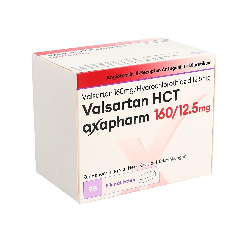 VALSARTAN HCT axapharm 160/12.5 mg 98 pce VALSARTAN HCT axapharm 160/12.5 mg 98 pce